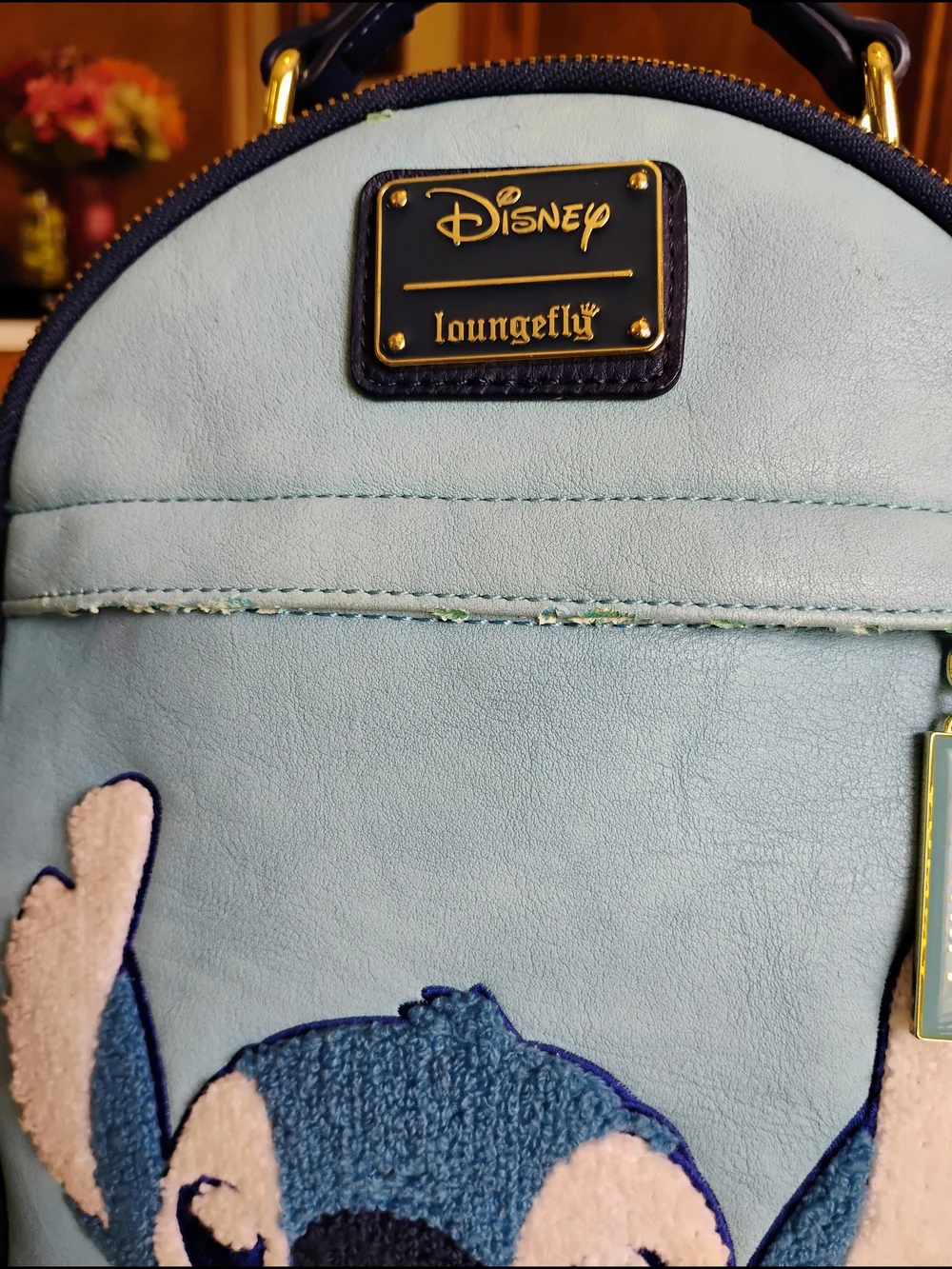 Loungefly Blue Stitch Pineapple Mini Chenille Backpack